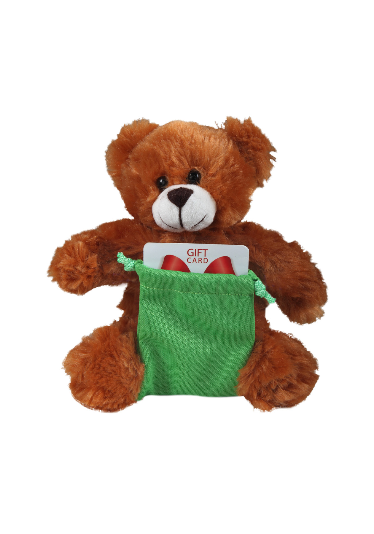 soft plush Mocha Bear with gift card sack 2