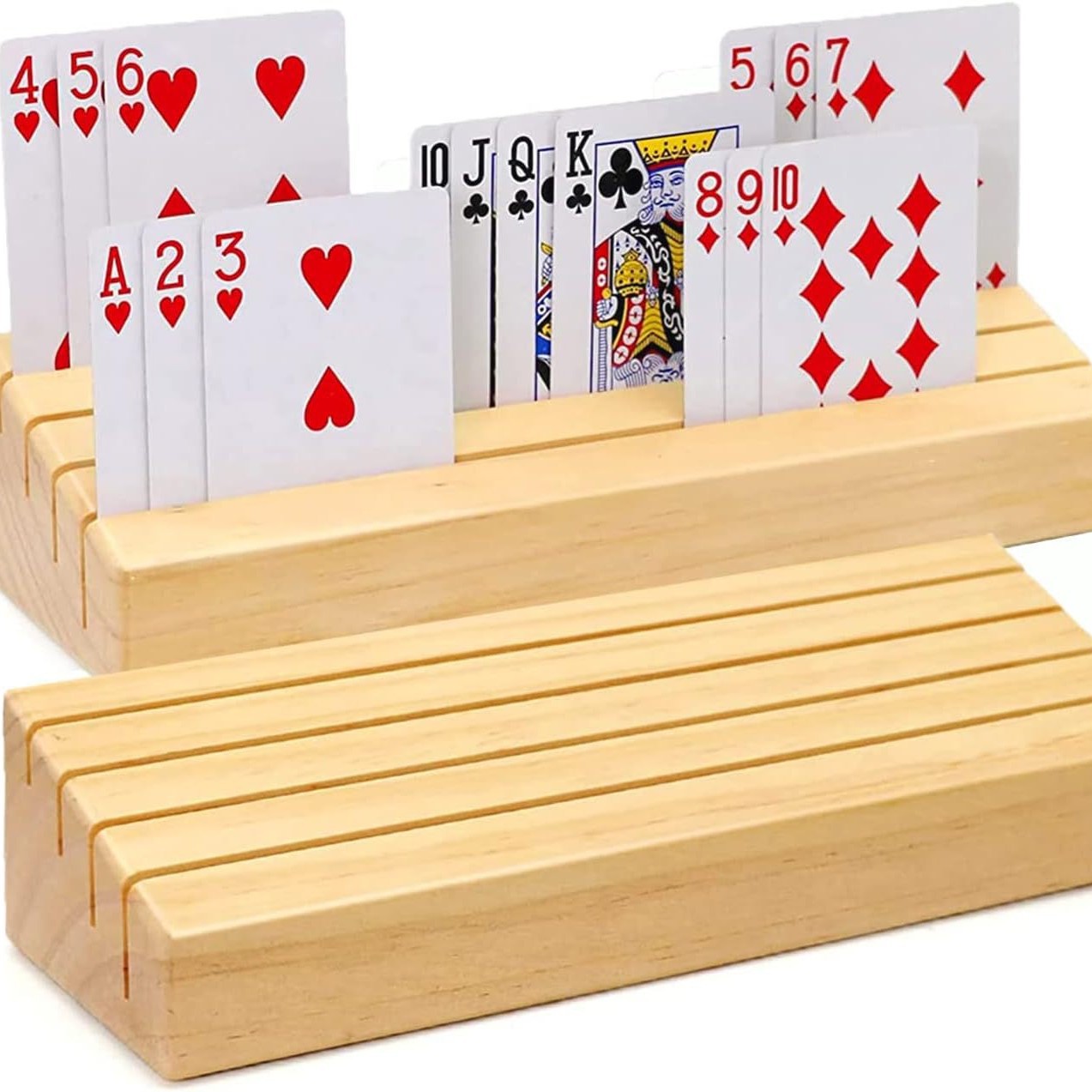 Hands-Free Wood Playing Card Holder for Kids Seniors Adults 5