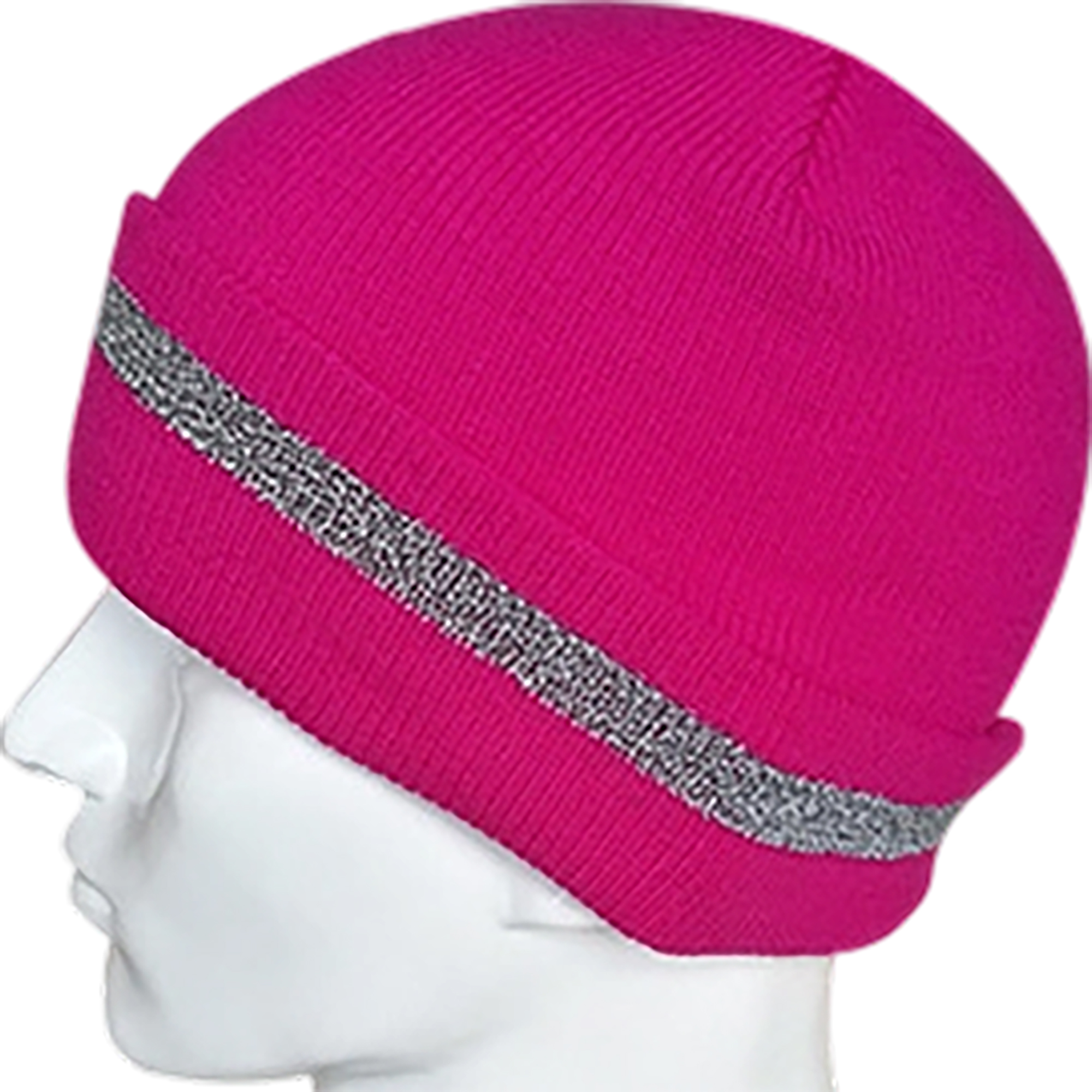 Reflective Knit Beanie With Woven Label 7" x 11" 9