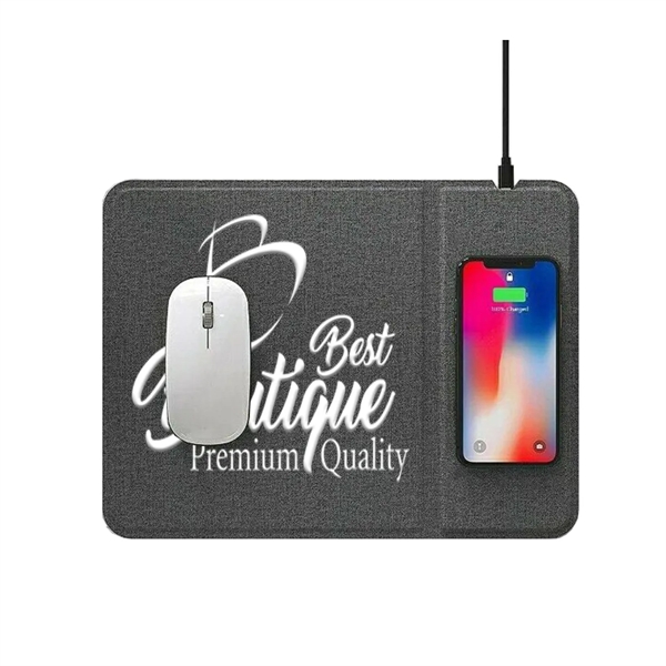 Custom Promotional Durable 15W Wireless Charging Mouse Pad