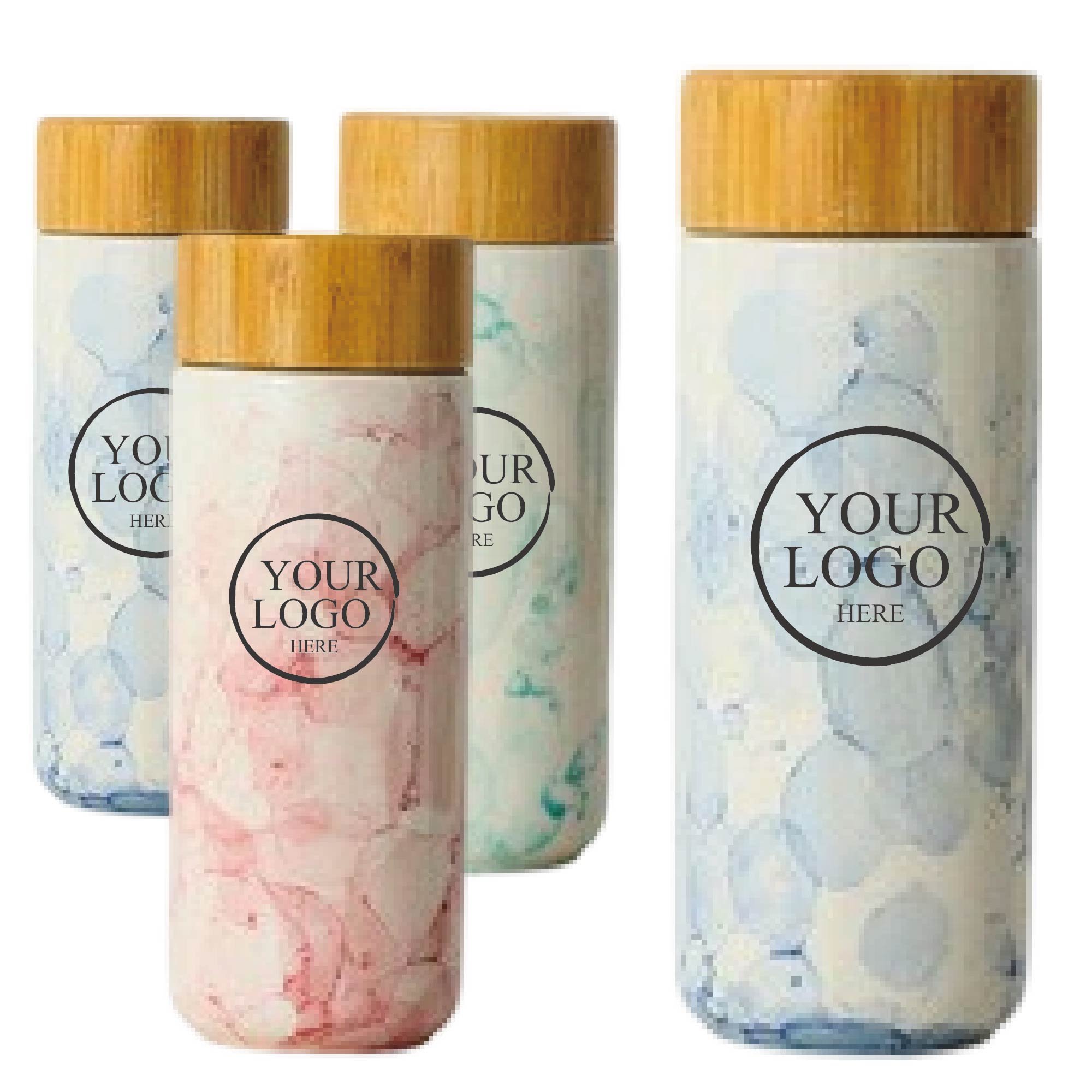Custom 10.8 OZ. Bamboo Ceramic Bottles 1