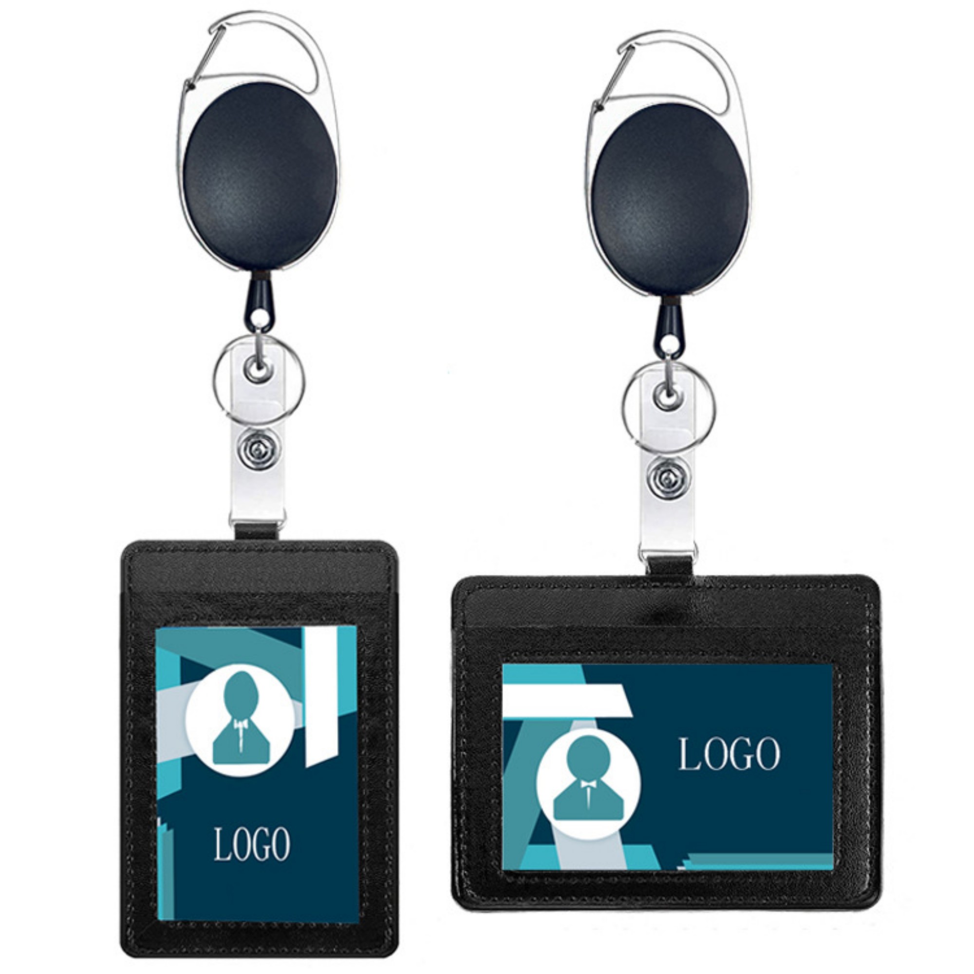 Retractable PU Leather Card Holder