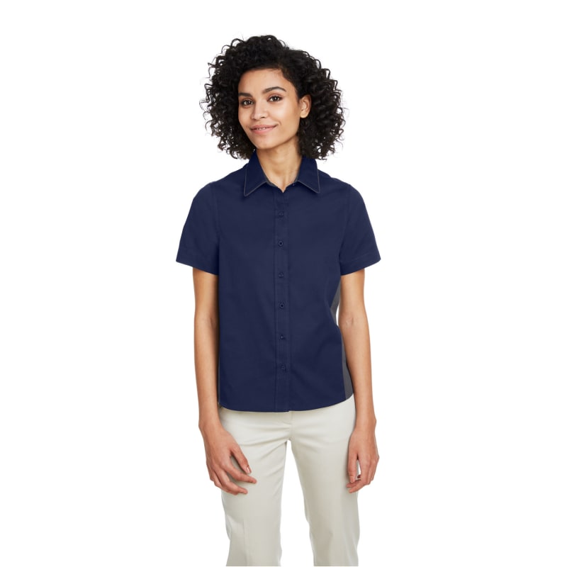 Harriton Ladies' Flash IL Colorblock Short Sleeve Shirt 22