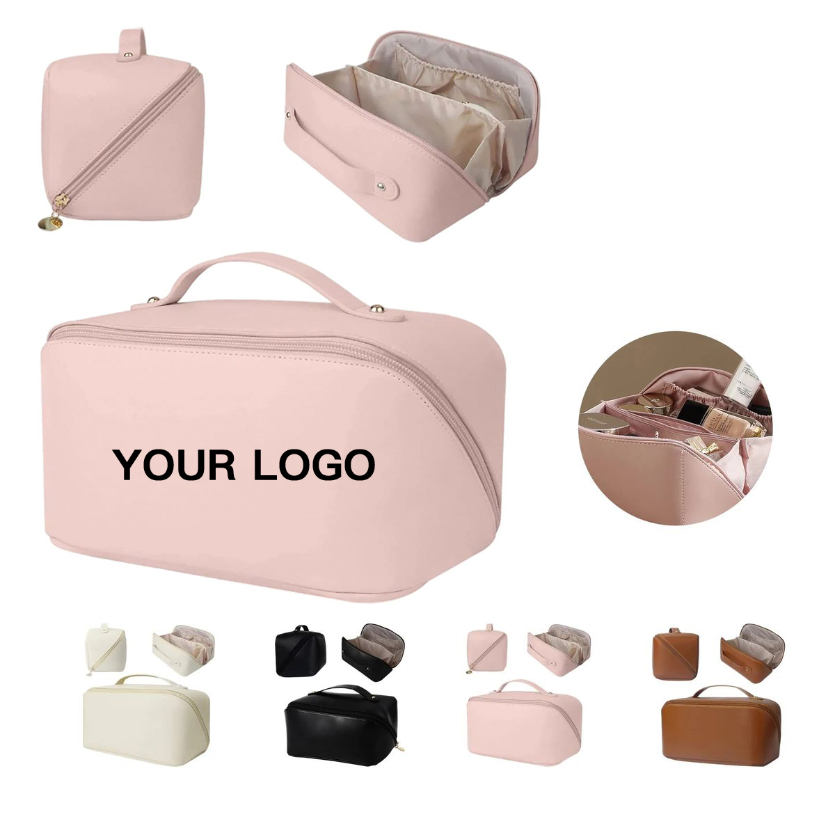 Compact PU Cosmetic Bag for Travel or Daily Toiletries 4