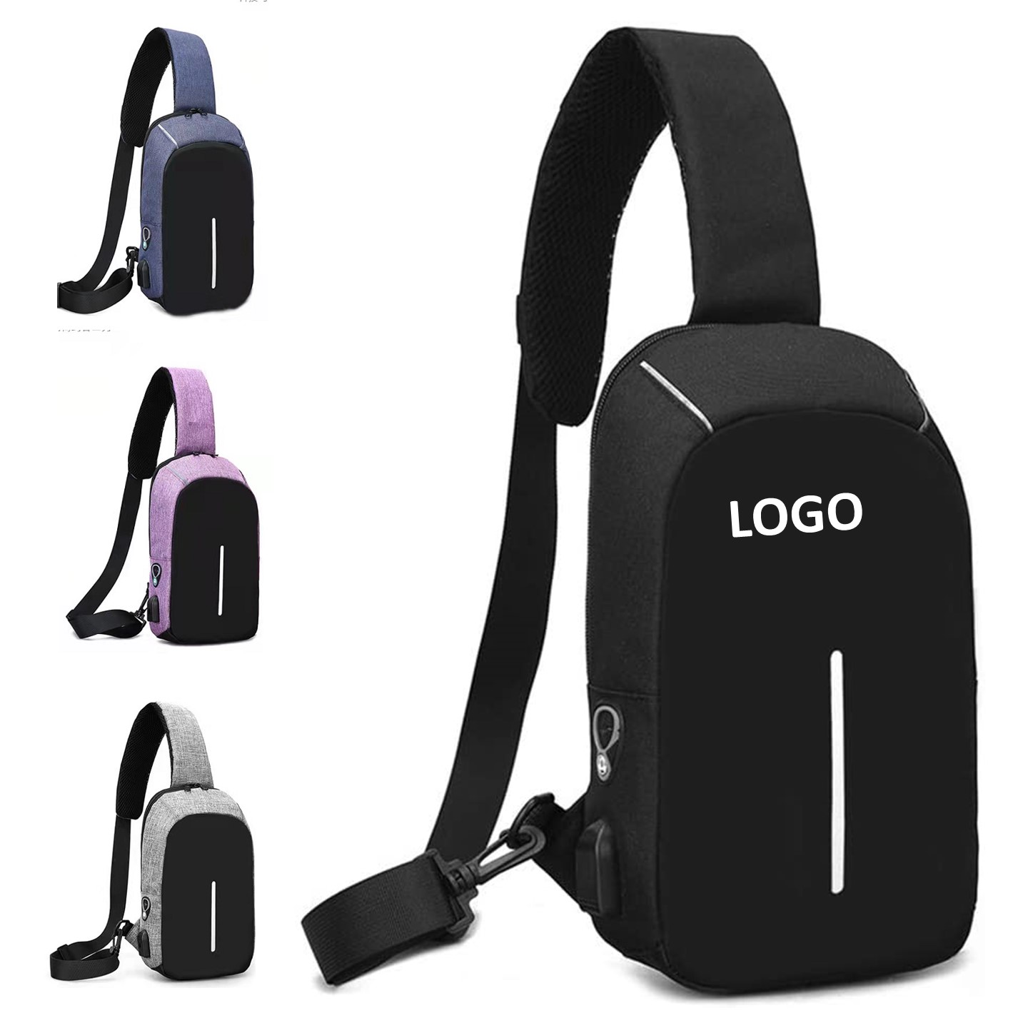 Multi Pockets Chest Bag With USB Charging Port 3