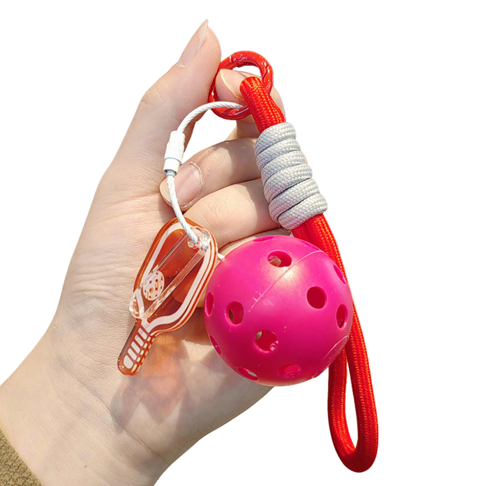 Mini Pickleball Ornament Keychain With Logo Position 6.3" X 1.1" X 1.8" 10