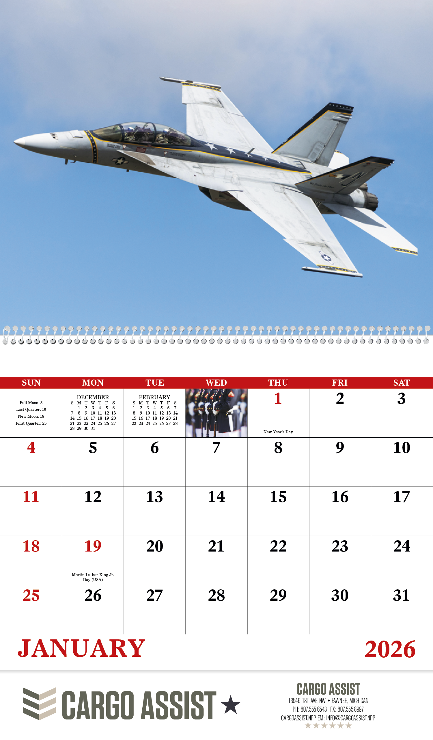 Good Value™ American Armed Forces - Spiral Calendar 2