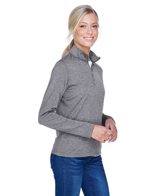 Women's Cool & Dry Heathered Performance Quarter-Zip Pullover - 8618W 31
