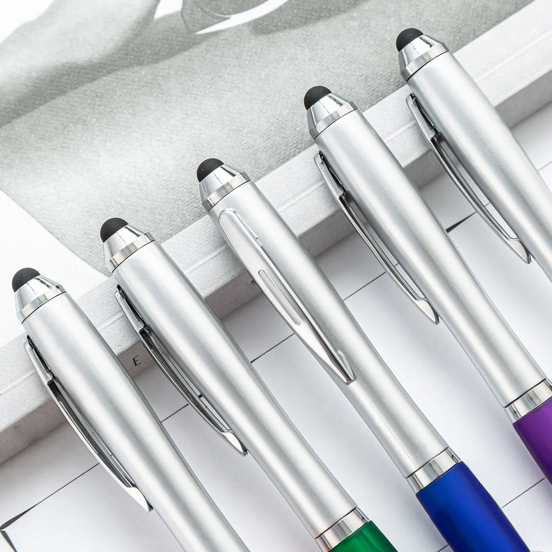 Ballpoint Pen With Stylus Color Grip 3