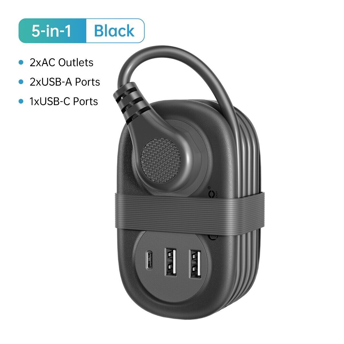 USB Portable and Stowable Travel Power Strip 3