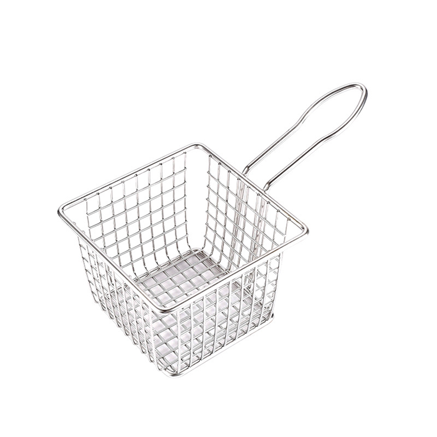 Kitchen Stainless Steel Square Fried Basket w/ Handle 2