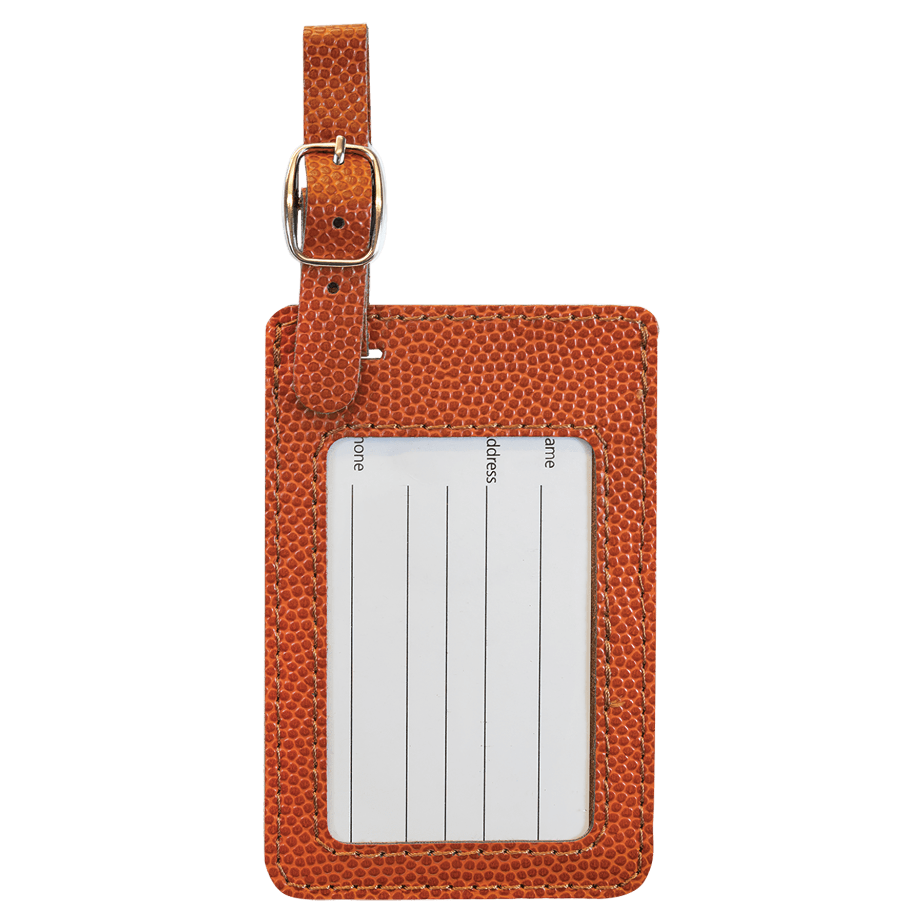 4 1/4" x 2 3/4" Basketball Leatherette Luggage Tag 3