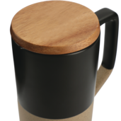 Tahoe Tea & Coffee Ceramic Mug with Wood Lid 16oz 44