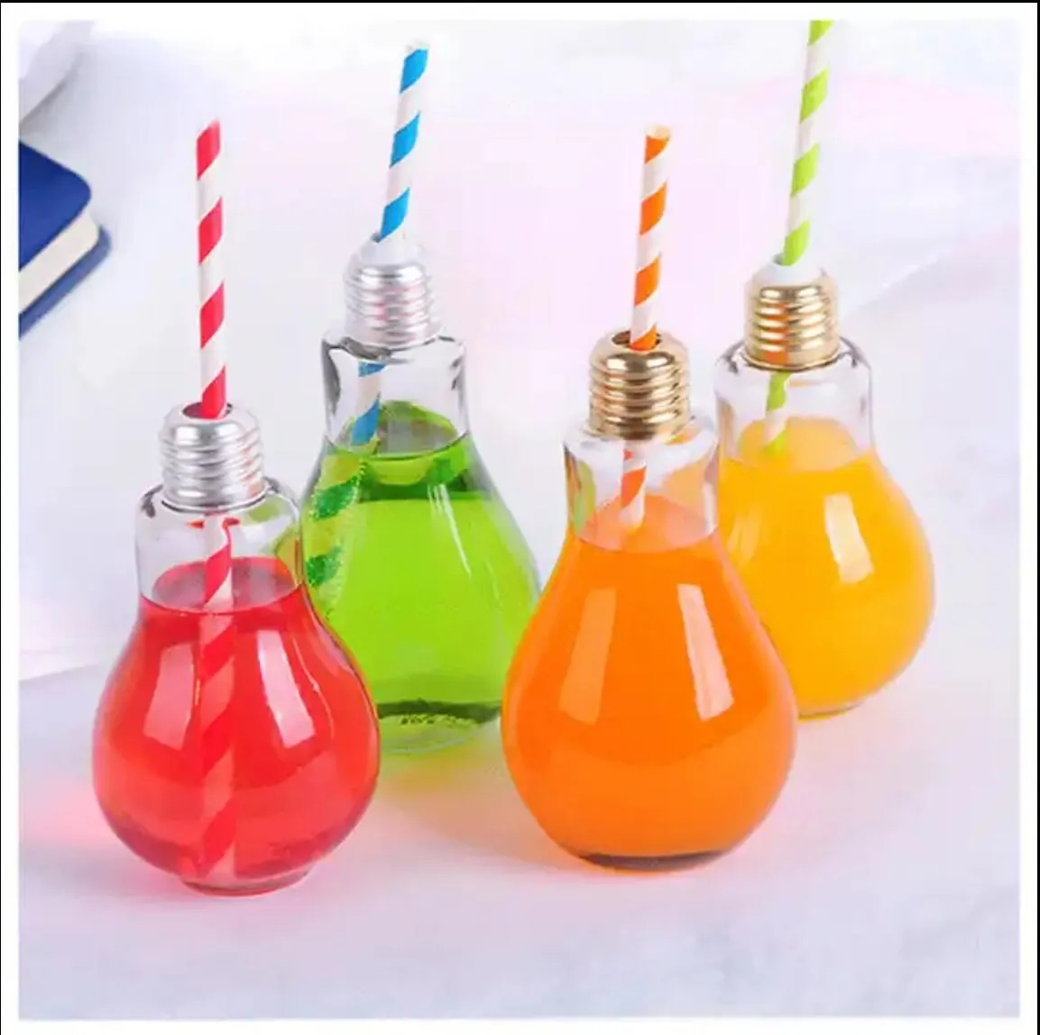 The Light Bulb Shaped Bottle With Straw 3
