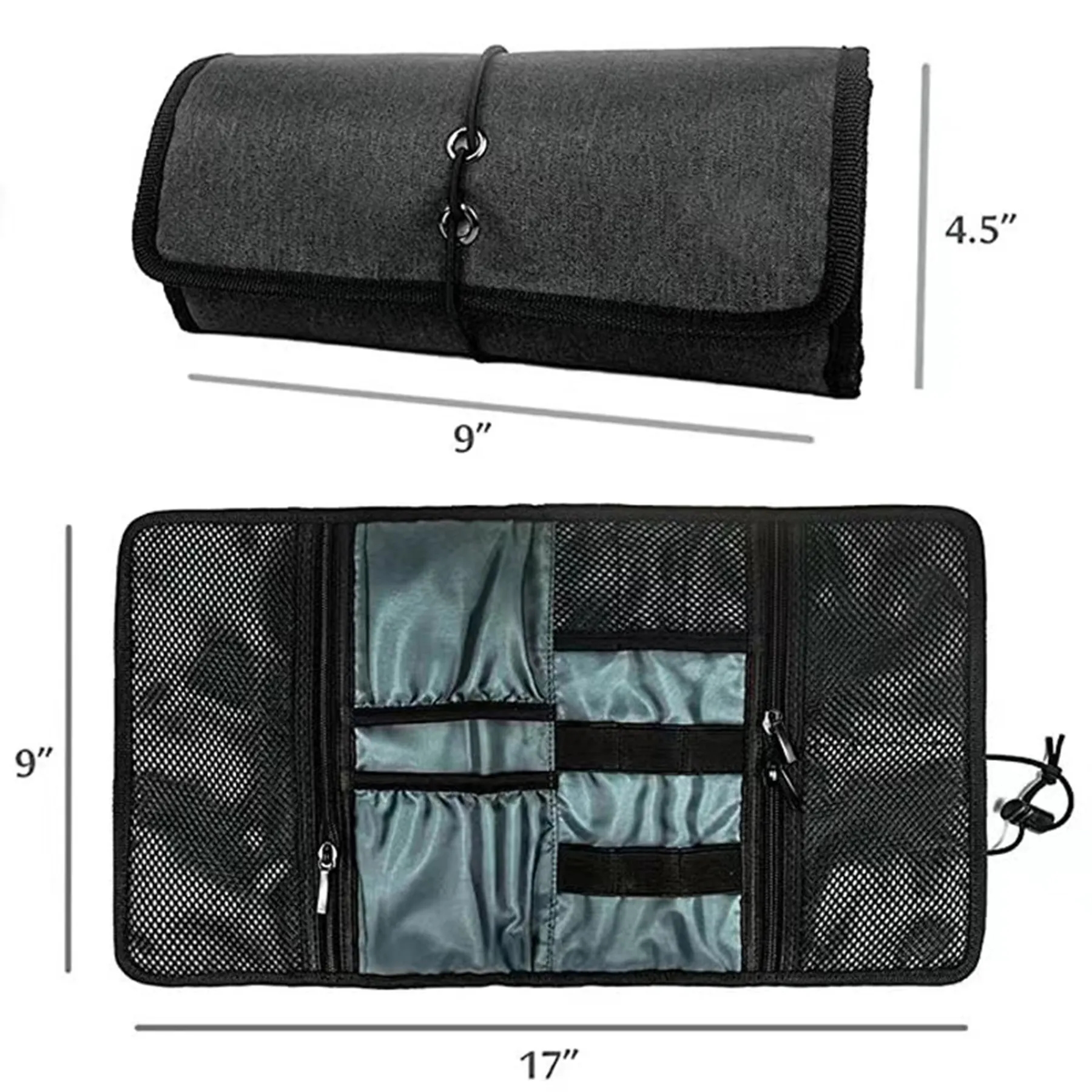 Folded Canvas Cable Organizer Bag 2