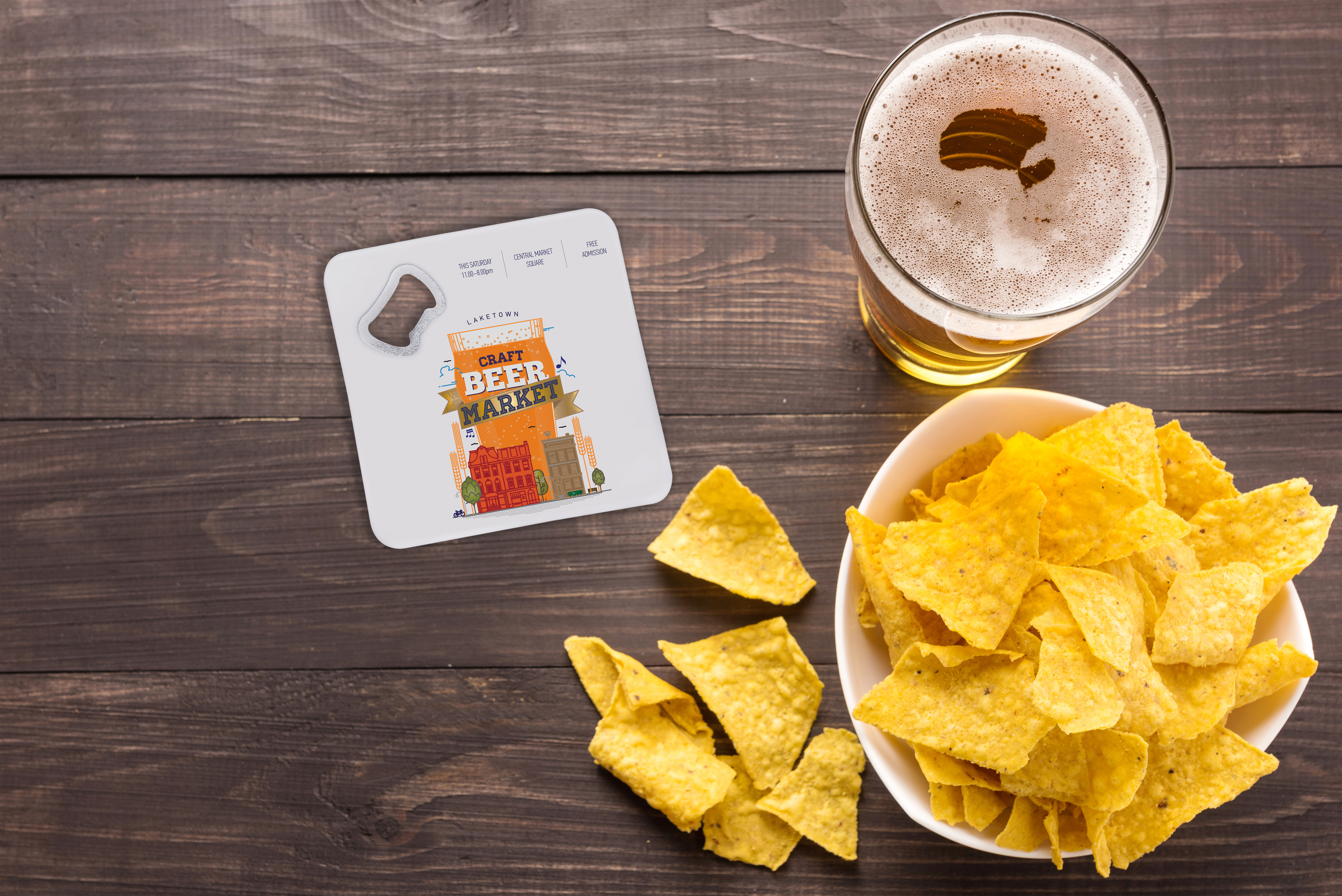 Square Bottle Opener Coaster 1