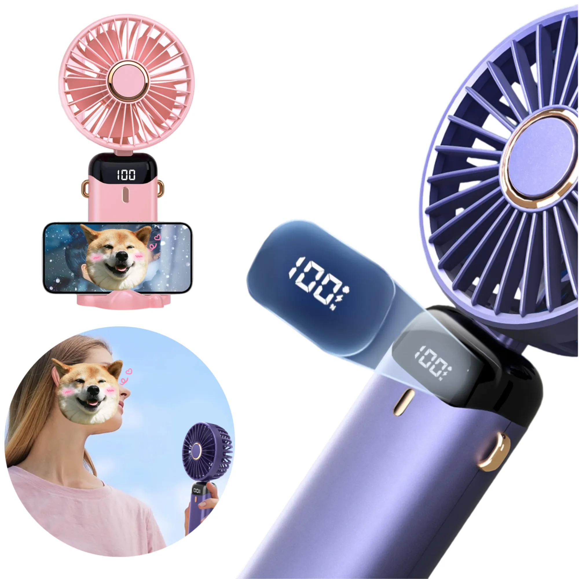 Portable Handheld Multi - functional Type - C Mini Fan 5