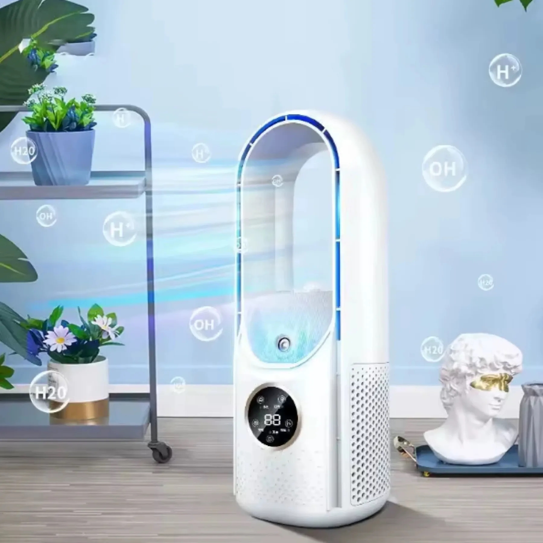 USB Plugged Bladeless Tower Desktop Fan 4