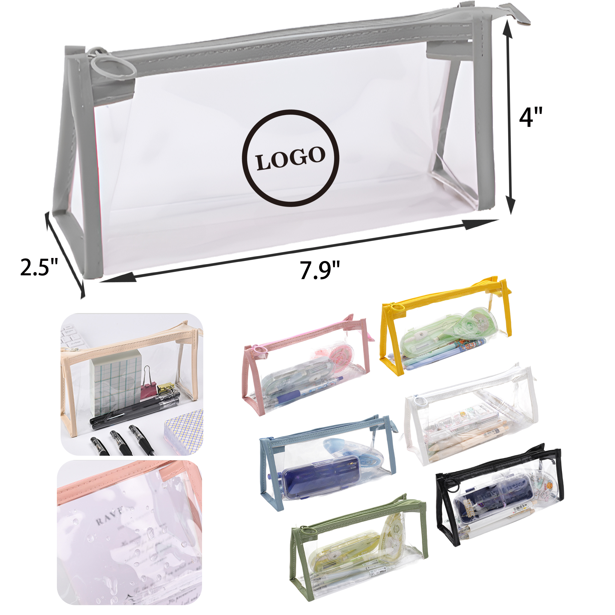 MOQ 50 PCS Transparent Student Stationery Bag 3