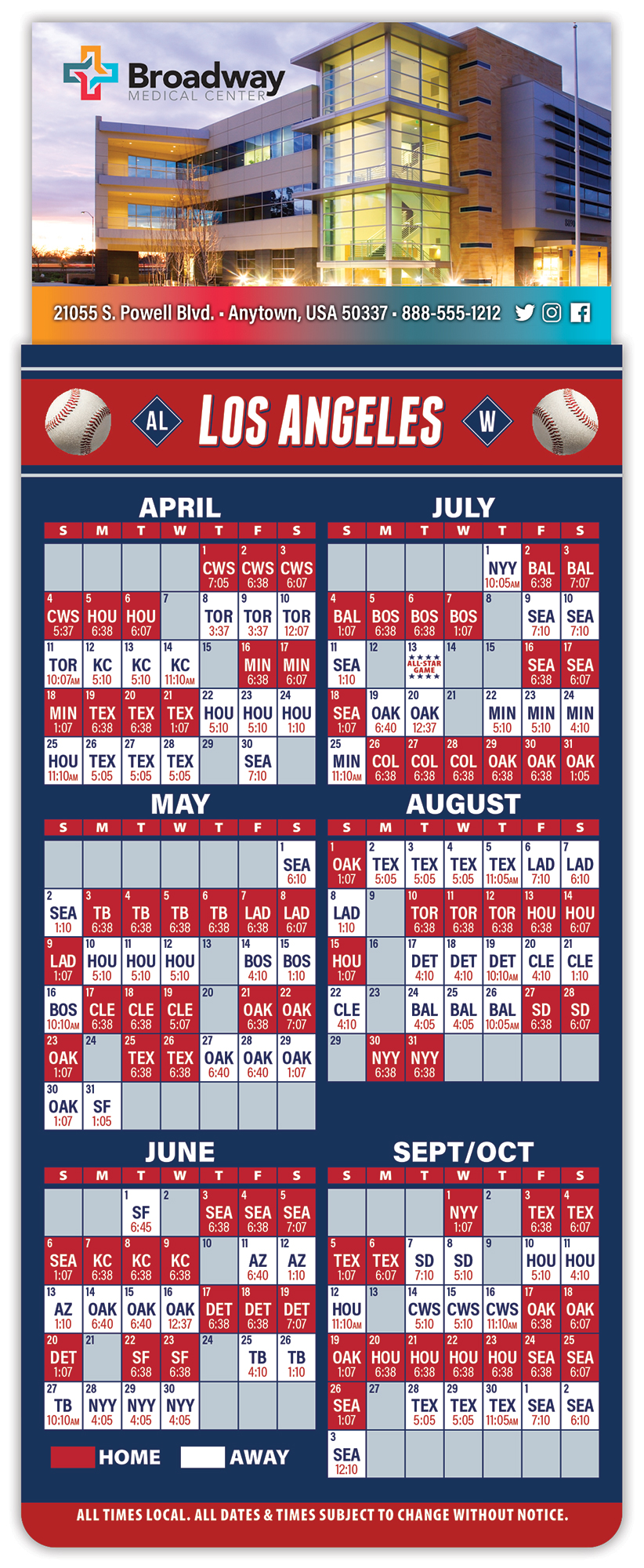 Magna-Card Business Card Magnet - Baseball Schedules (3.5 x 9) 1