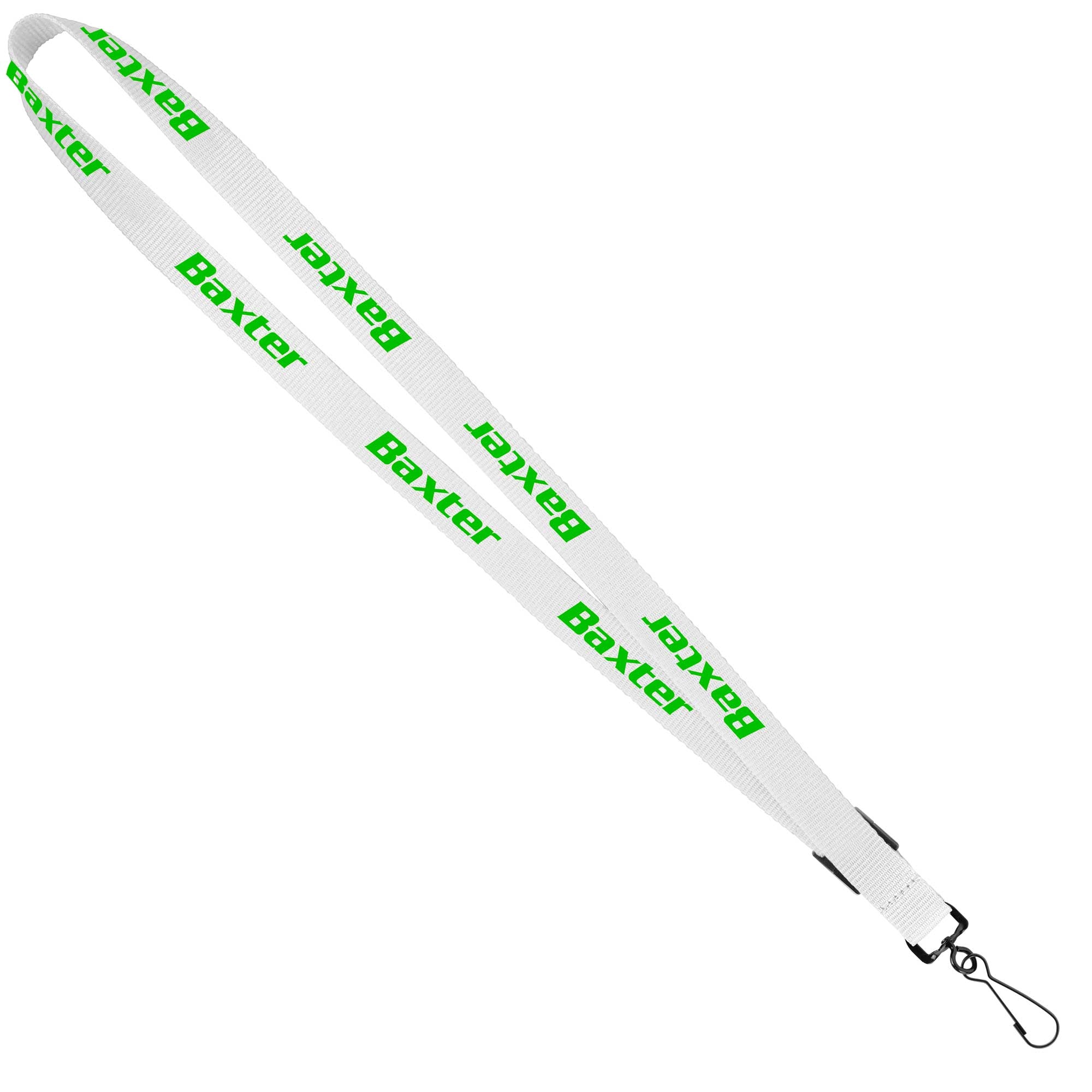 3/4" Original Fast Track Lanyard with Black J-Hook - White 2