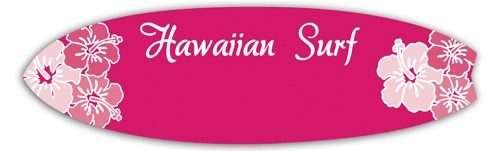 Screen Printed Poly Name Badge (1.625"x5.5") Surfboard