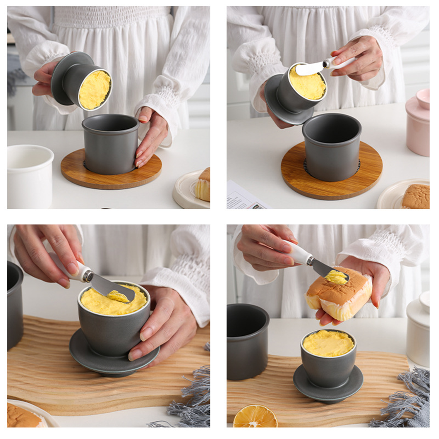 Ceramic Butter Crock with Lid 2