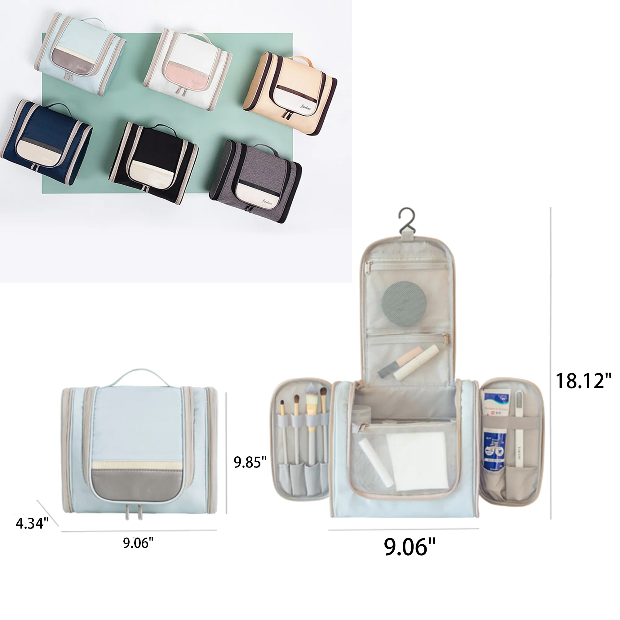 Travel Toiletry Organizer Bag With Hanging Hook 6