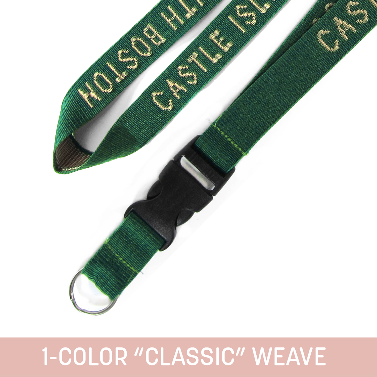 1" Woven Detachable Lanyard w/ Split Ring - "Classic" Weave 5