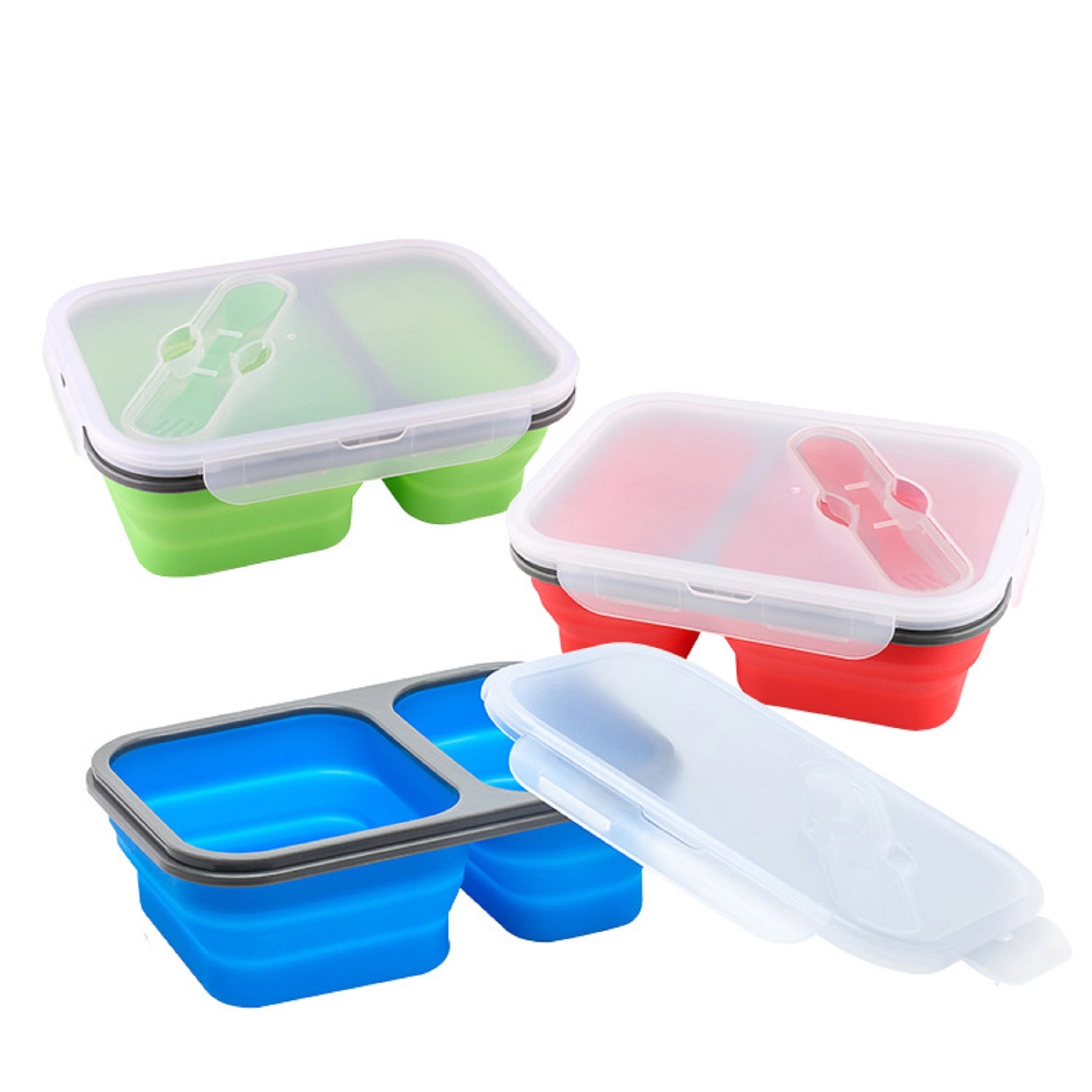 2-Compartment Reusable Silicone Lunch Box 5
