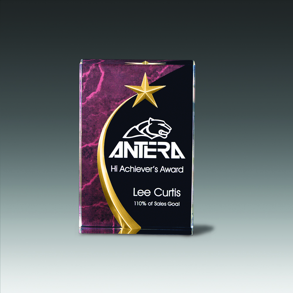 Carved Star Award (4"x6"x1"), custom award with logo imprint 2