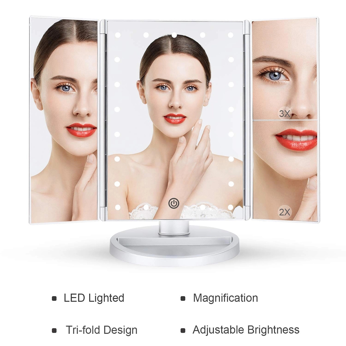 Trifold Lighted Vanity Mirror 3