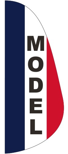 "MODEL" 3' x 8' Message Feather Flag 1