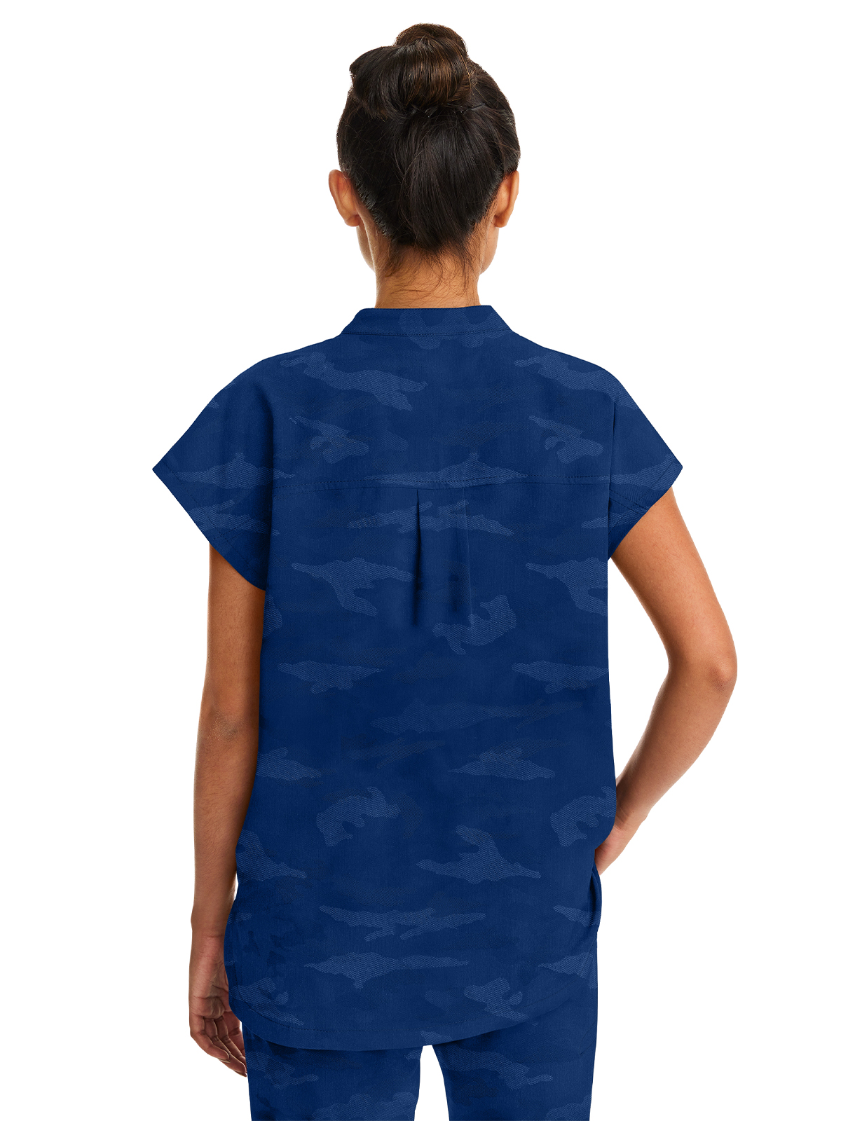 Healing Hands - HH PL Jacquard - Women's 2-Pocket Journey Camo Mandarin Style Top 18