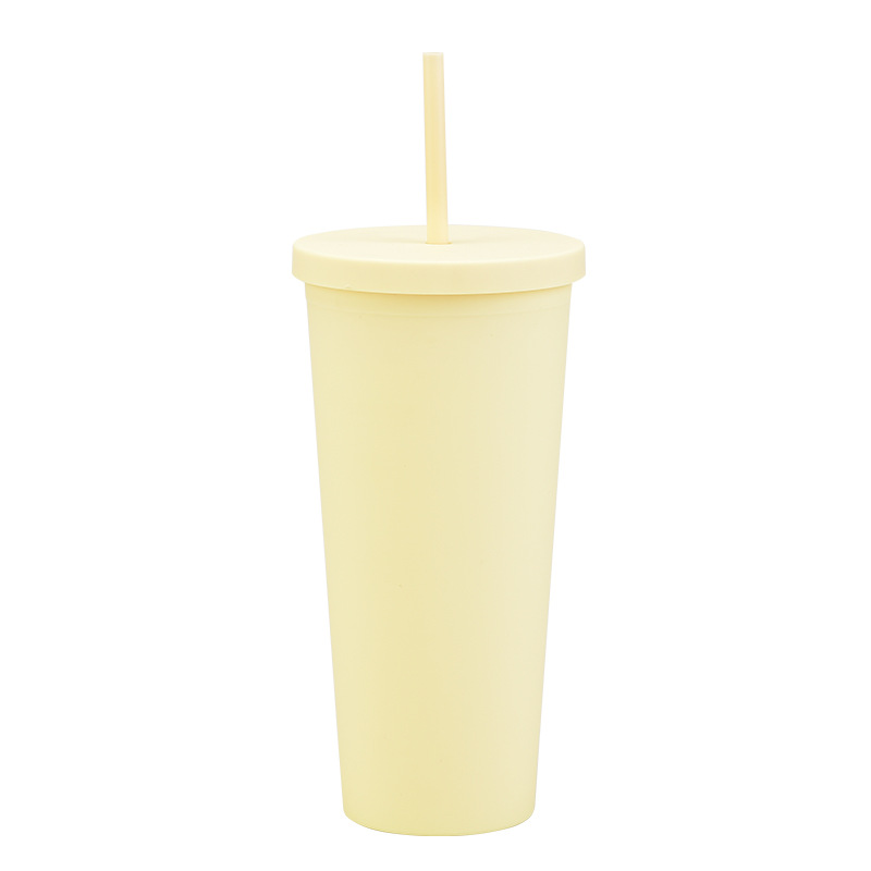 24 OZ Portable Double Plastic Skinny Tumbler / Straw 10