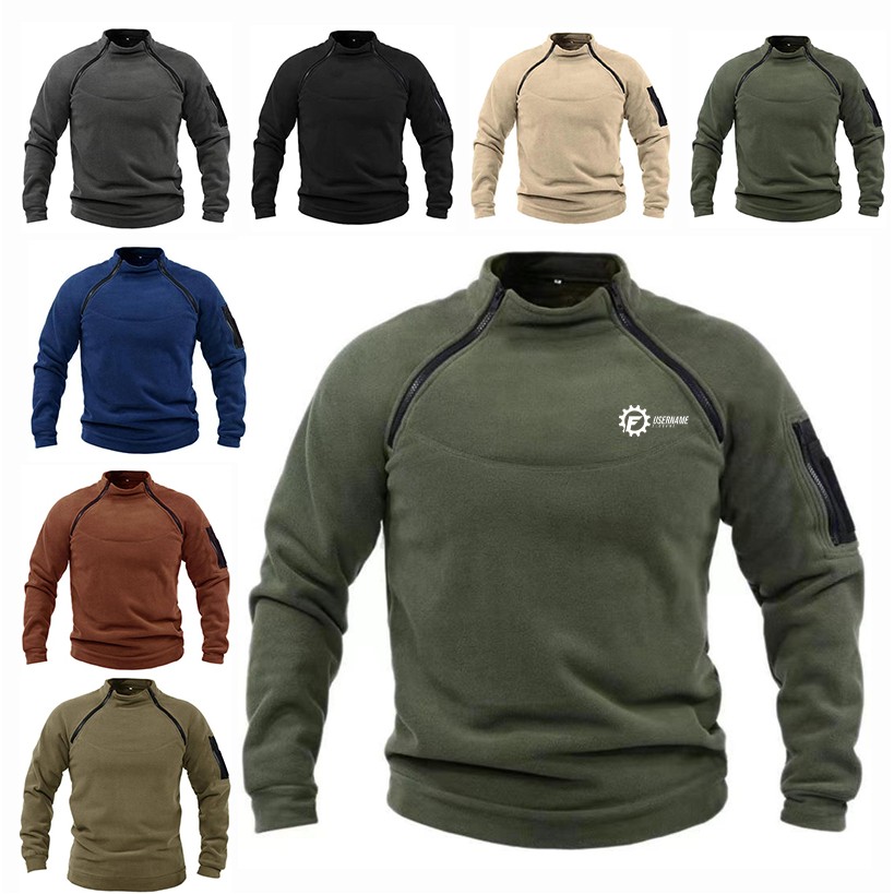 Men's Fleece Pullover Sweatshirt Sweater Outdoor Tactical Fleece Jacket 3