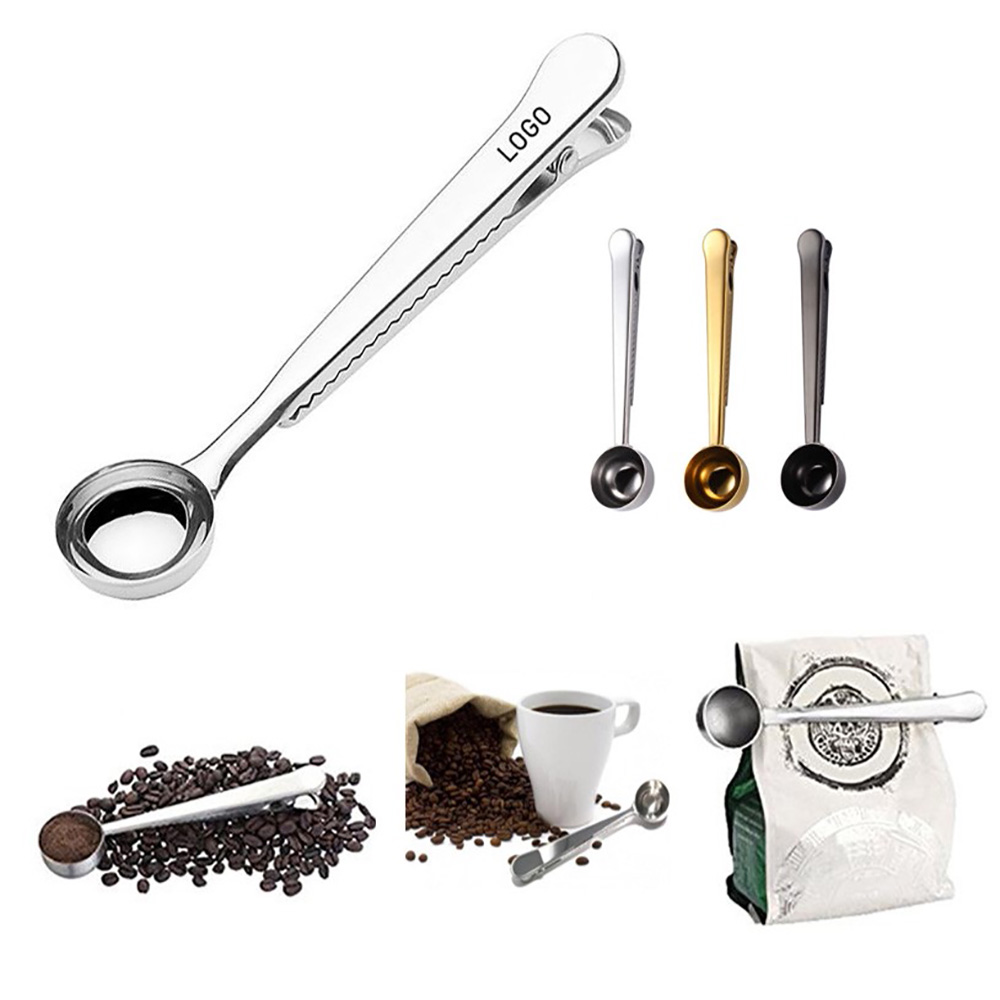 Multifunction Stainless Steel Coffee Scoop with Bag Clip