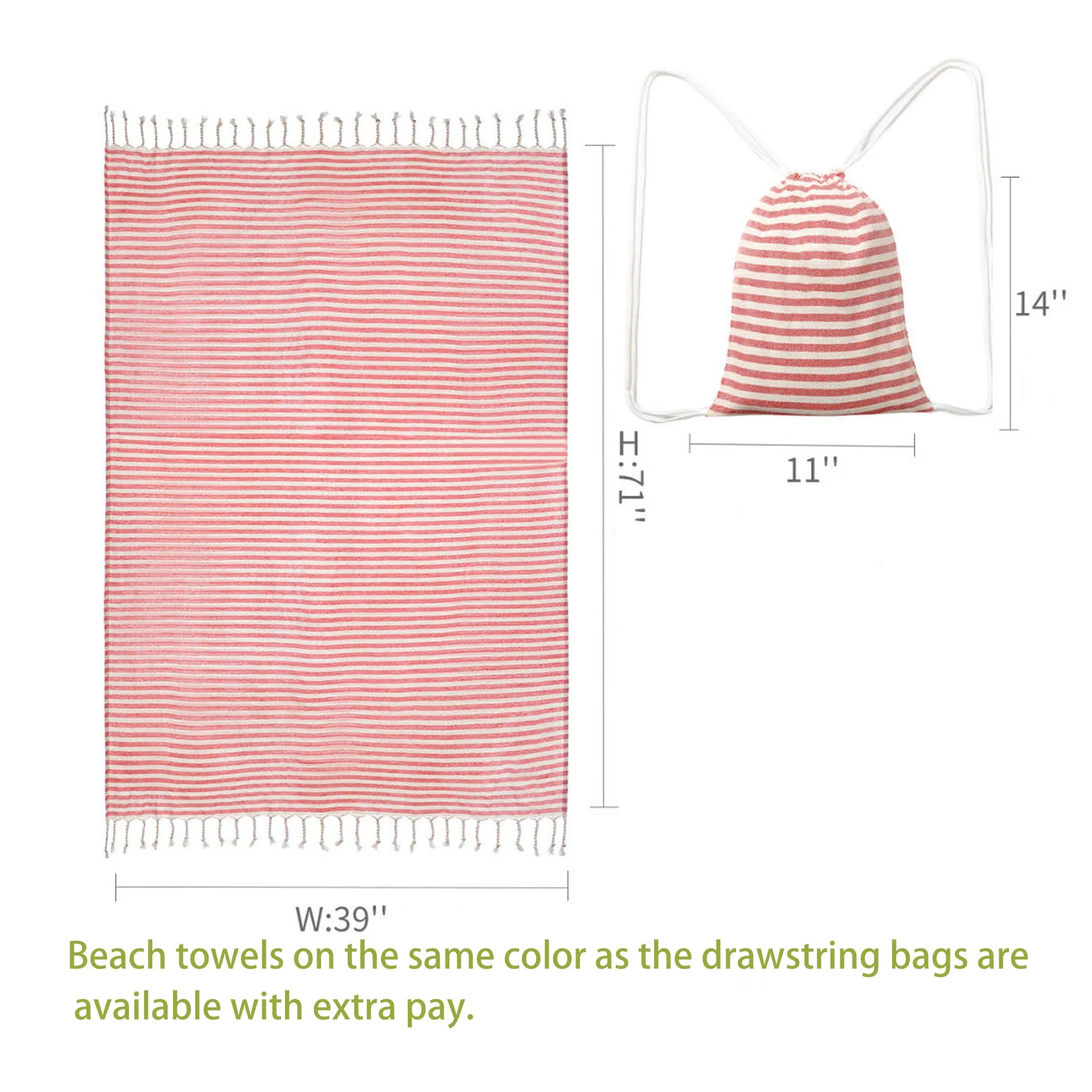 Drawstring Backpack Storage Striped Bag 11