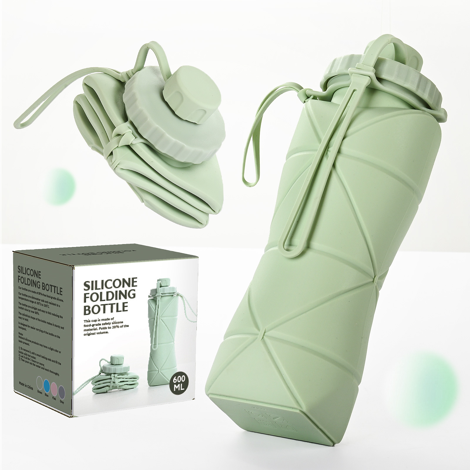Heat Resistance Silicone Foldable Water Bottle 2