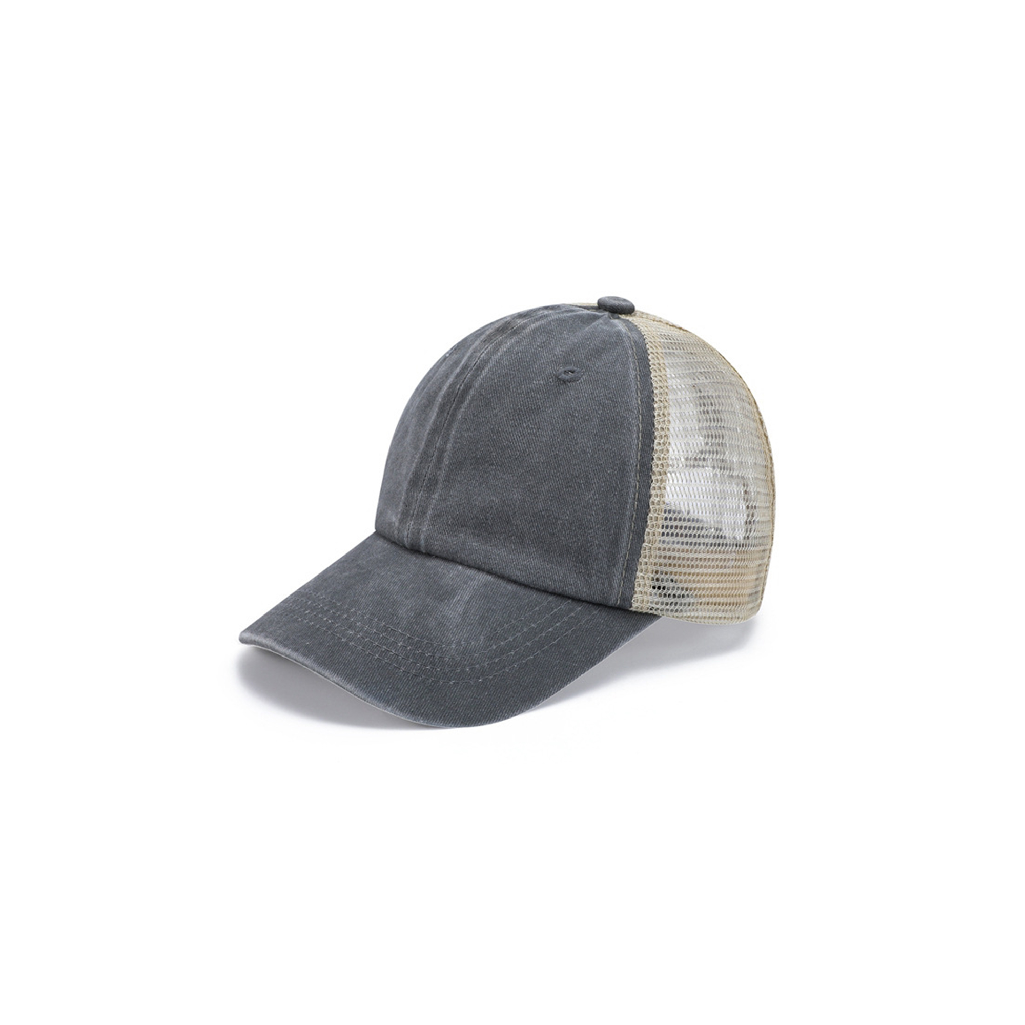 Washed Cotton Low Profile Baseball Cap With Mesh Back 5