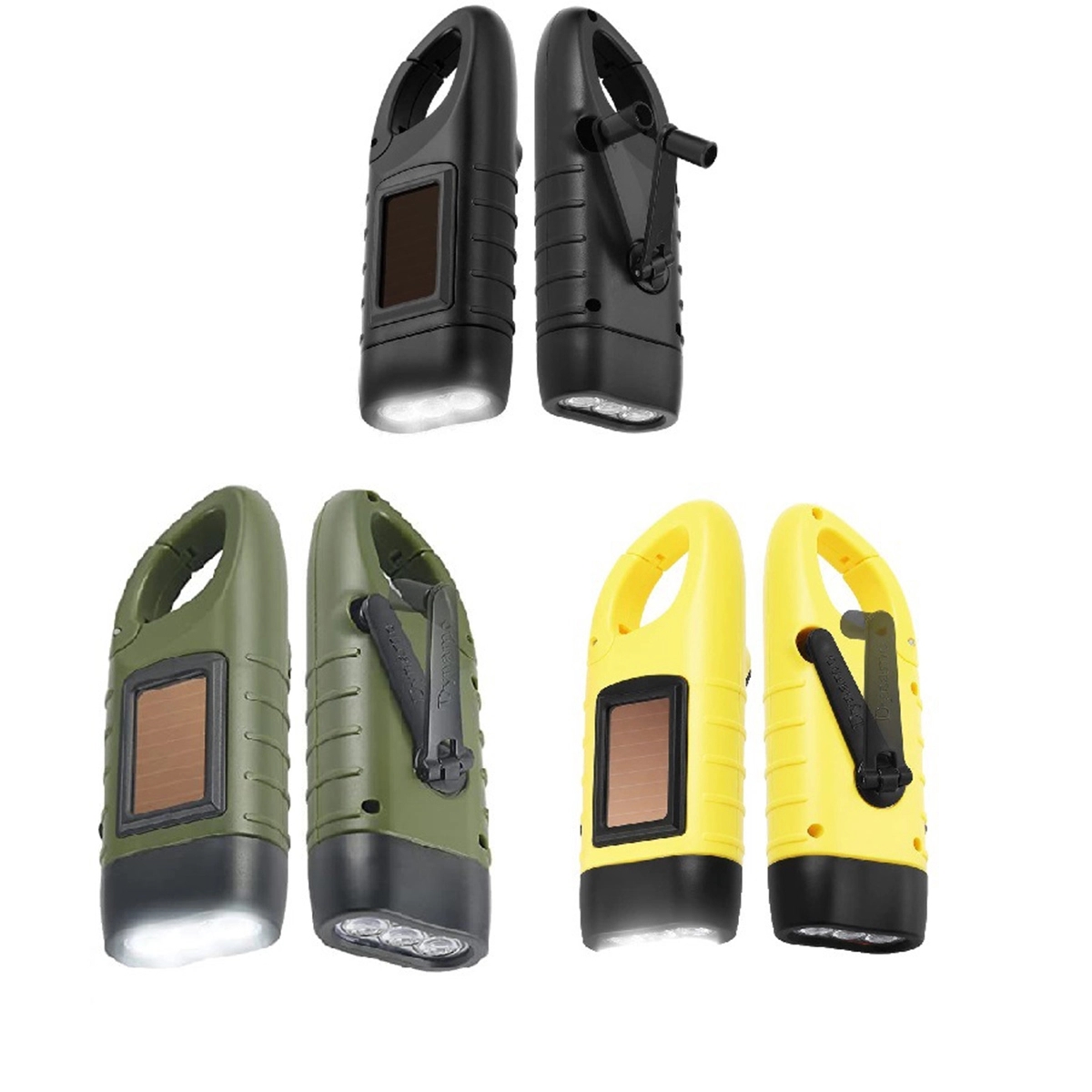 Hand Crank Solar Powered Flashlight 3