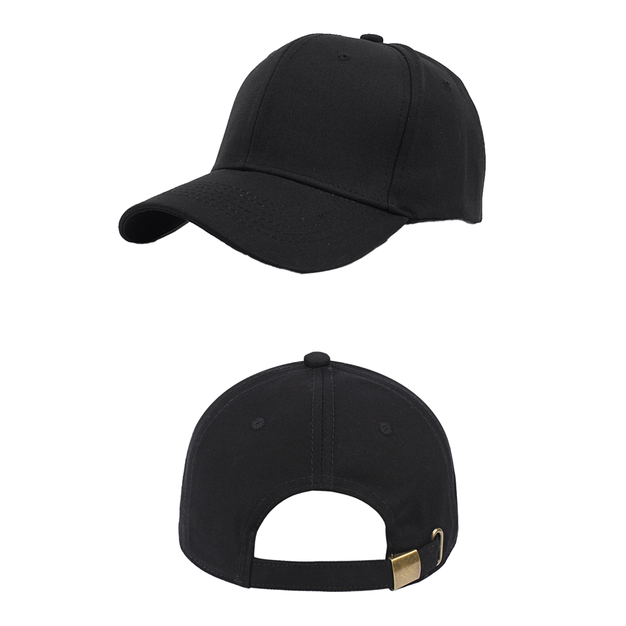 Stock Solid Color Cotton 6-Panel Baseball Cap w/ Metal Tuck 4