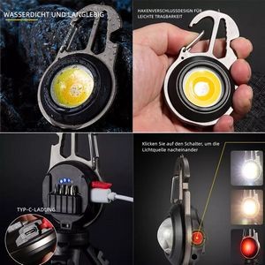 LED Aluminum Alloy Flashlight Keychain Light With Bracket 3