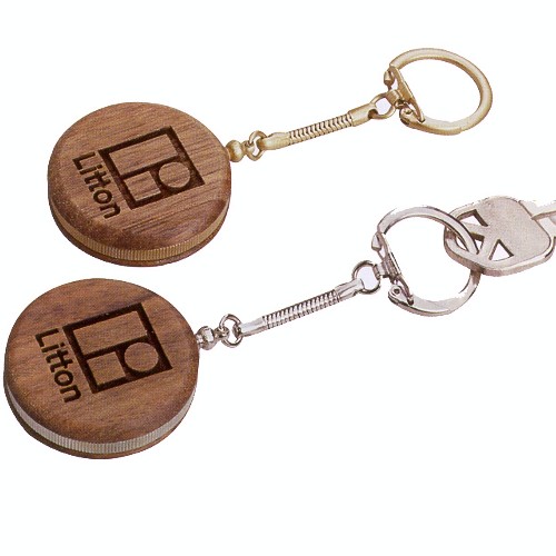 Small 1.25" Wood Key Ring CLOSEOUT 1