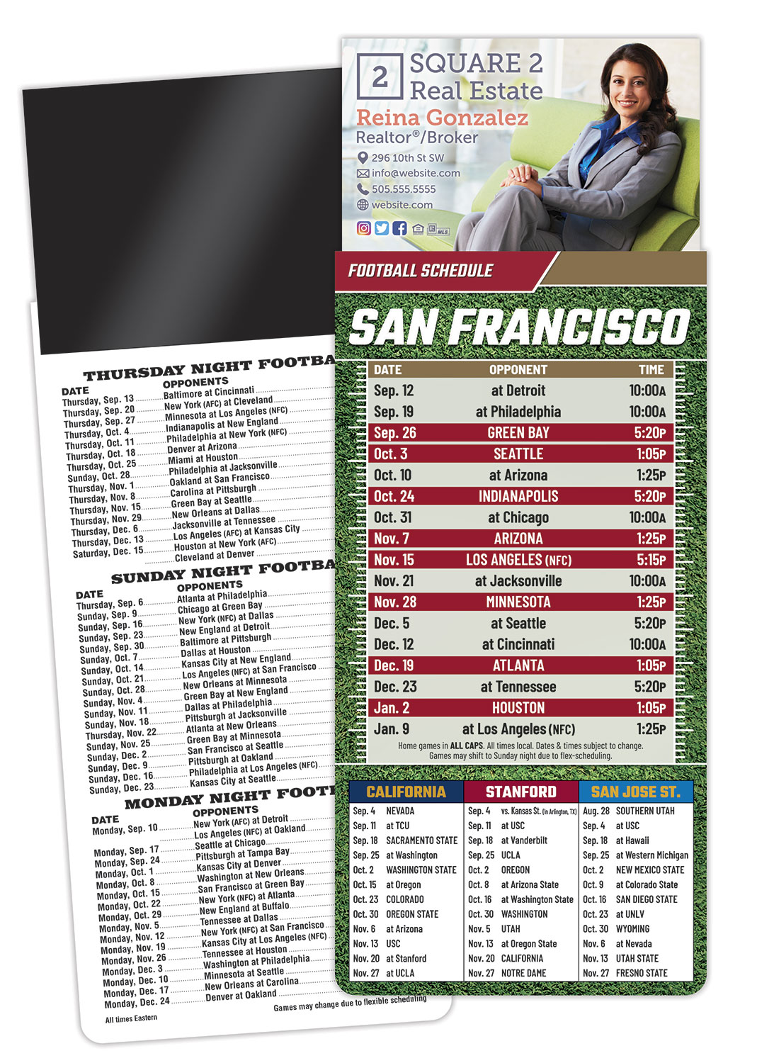 Magna-Card Business Card Magnet Football Schedules (3.5x9) 1