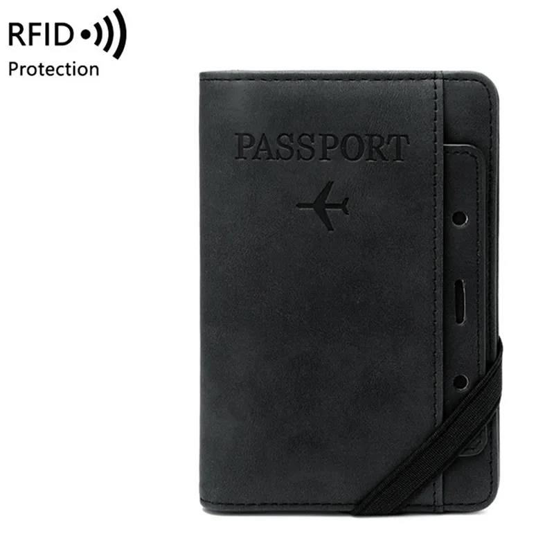 RFID Blocking Travel Wallet Passport Holder With Elastic 7