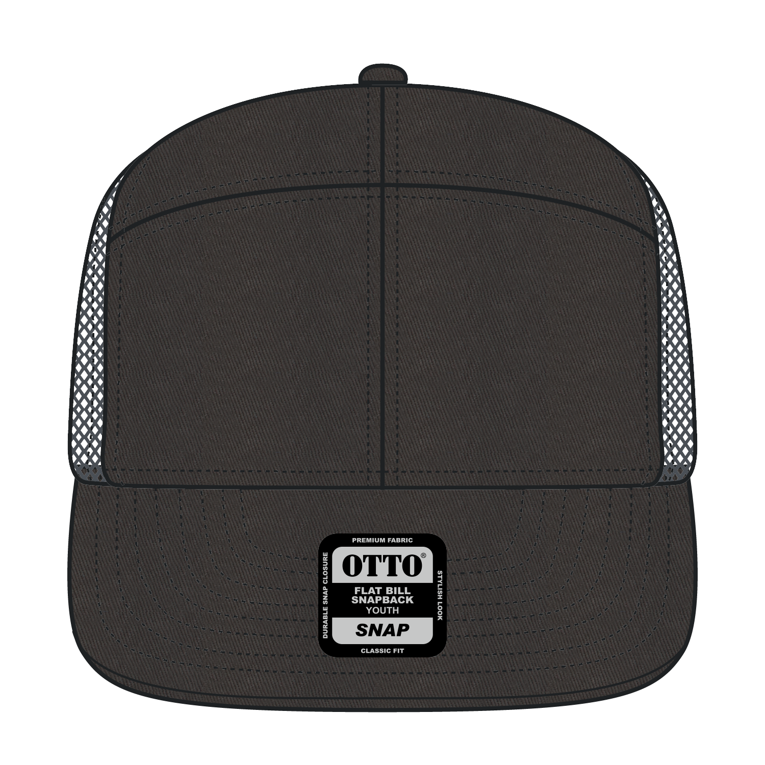 OTTO CAP® OTTO SNAP 7 Panel Pro Style Mesh Back Trucker Snapback Hat 4