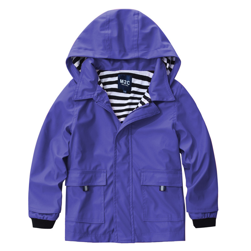 Boys And Girls Outdoor Camping PU Hooded Jacket 9