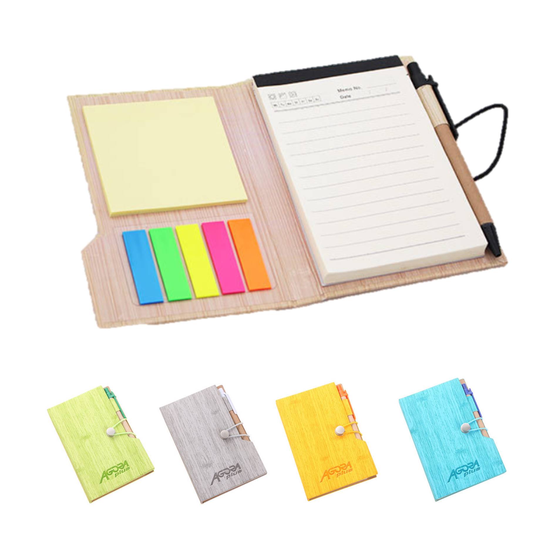 Elastic Band Sticky Notes Notebook With Pen 1