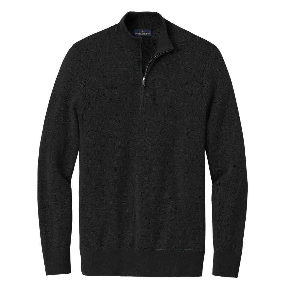 Brooks Brothers (R) Washable Merino Birdseye 1/4-Zip Sweater 3